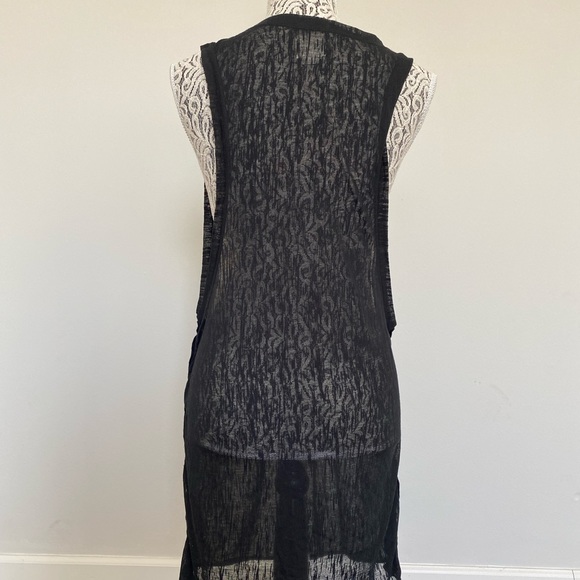 Sheer black dance dress/ top with open buttoned sides - Picture 5 of 5